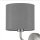 Wandleuchte Metall Stoff 26 cm hoch in Silber Grau E27