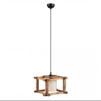 Pendelleuchte Metall Holz 32 cm breit H: max. 120 cm