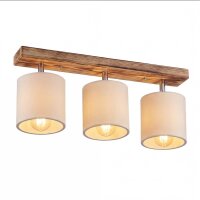 Spot Metall Stoff verstellbar geflammtes Holz Natur E27