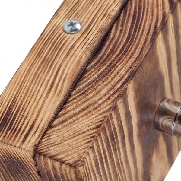 Wandspot Metall Stoff verstellbar geflammtes Holz Creme