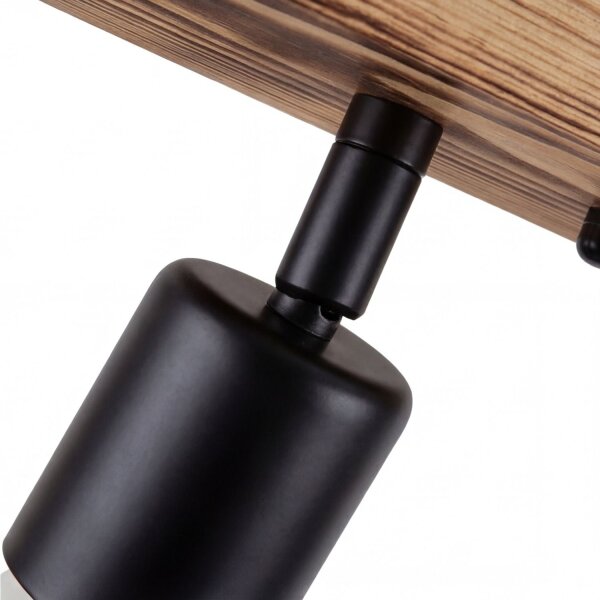 Spot Lampe Holz Metall E27 verstellbar 3-flammig RETHEN