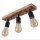 Spot Lampe Holz Metall E27 verstellbar 3-flammig RETHEN