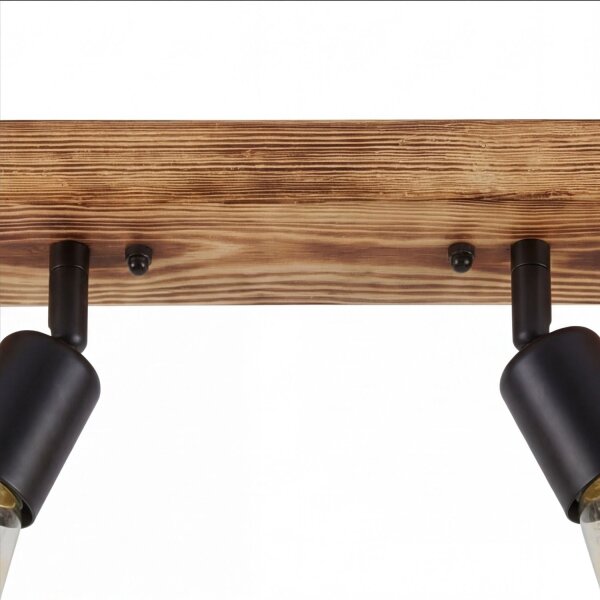 Spot Lampe Holz Metall verstellbar E27 2-flammig RETHEN