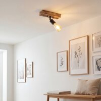 Spot Lampe Wand Holz Metall E27 verstellbar länglich