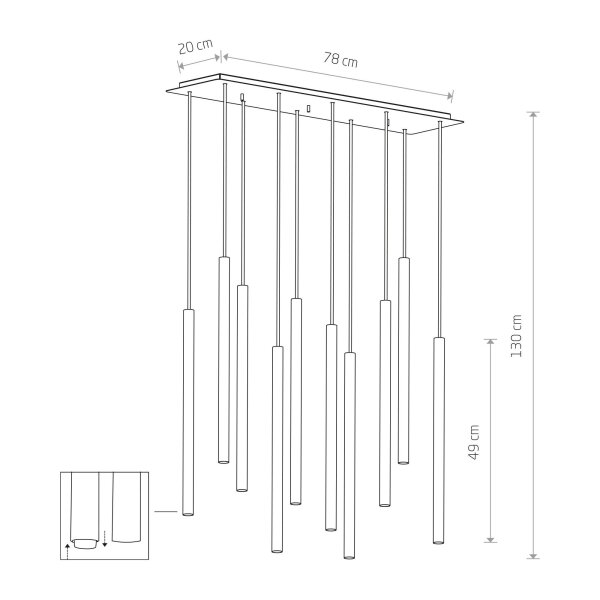 Hängelampe CULT Weiß 10-flmg Wohnzimmer Lampe