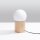 Tischlampe Holz Glas Weiß G9 21 cm Nachttisch blendarm