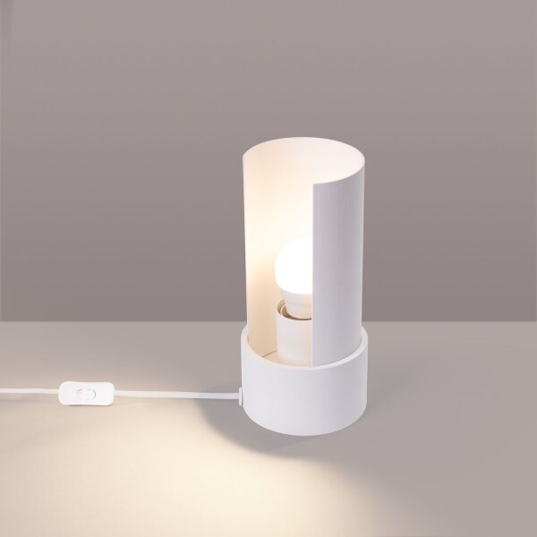 Tischlampe Stahl Weiß E27 1 cm Schreibtisch Nachttisch