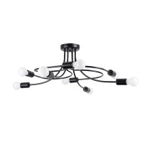 Deckenleuchte Schwarz Stahl E27 B:58 cm Mehrflammig