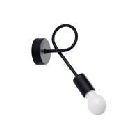 Wandlampe mit Arm Schwarz Stahl E27 H:19 cm dekorativ