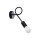 Wandlampe mit Arm Schwarz Stahl E27 H:19 cm dekorativ