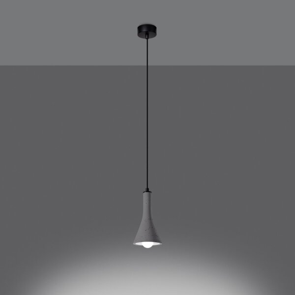 Hängelampe Beton Stahl Grau Schwarz E14 L:12 cm