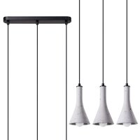 Pendelleuchte Beton Grau Schwarz E14 46 cm 3-flammig