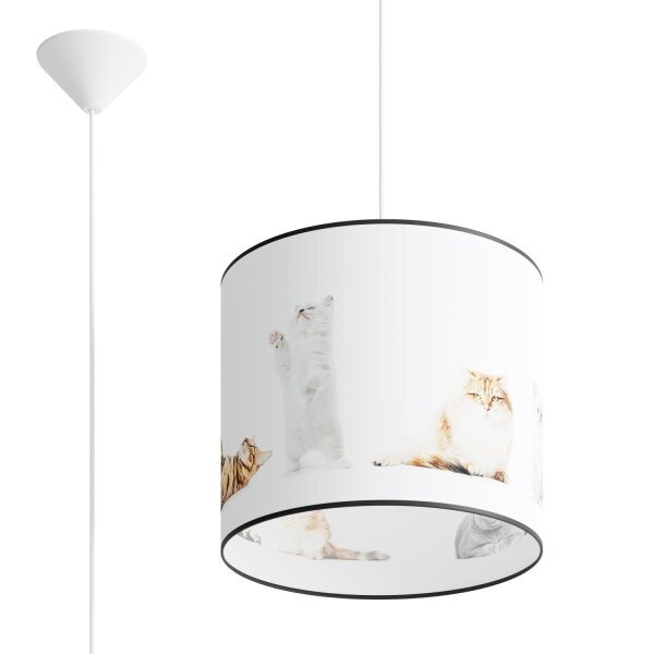 Hängelampe Kinder E27 Katze Kinderzimmer Ø30 cm rund