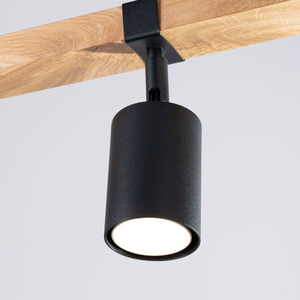 Deckenstrahler Holz Stahl Schwarz GU10 flexibel 54 cm