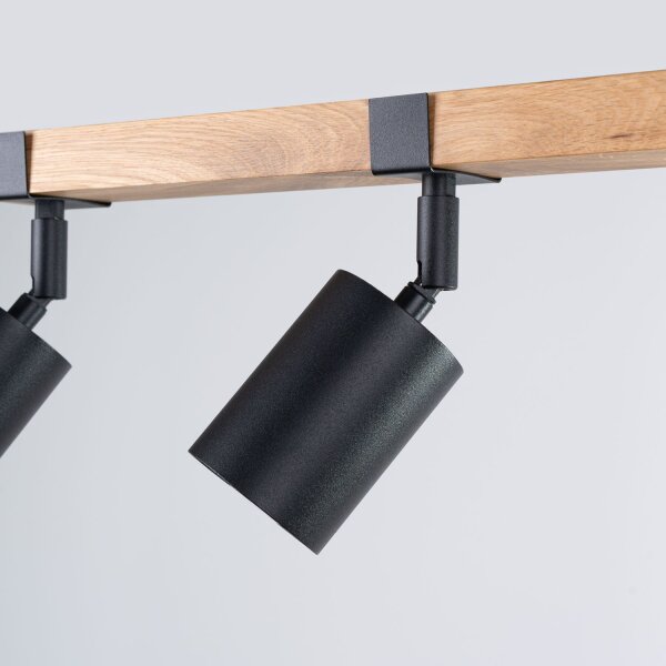 Deckenstrahler Holz Stahl Schwarz GU10 flexibel 54 cm
