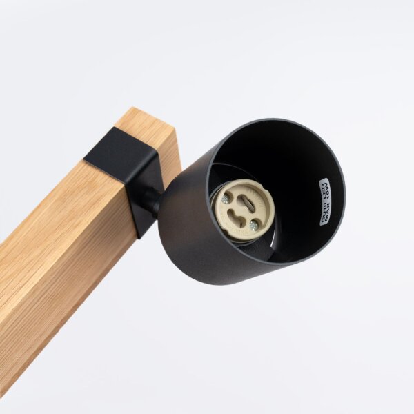 Deckenstrahler Holz Stahl Schwarz GU10 flexibel 54 cm