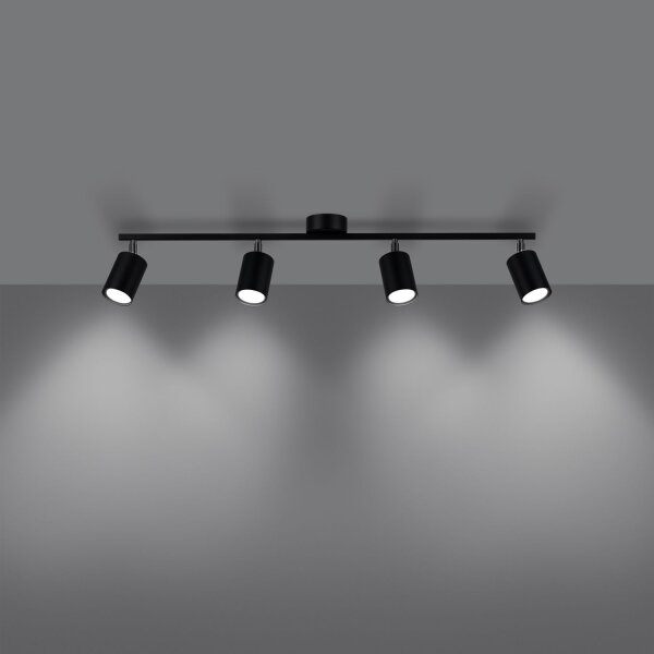 Deckenstrahler Stahl Schwarz GU10 100 cm verstellbar