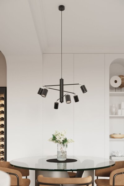 Deckenstrahler Stahl Schwarz GU10 100 cm verstellbar