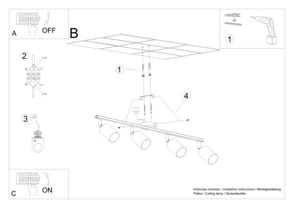 Deckenstrahler Stahl Schwarz GU10 100 cm verstellbar