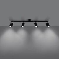 Deckenstrahler Stahl Schwarz GU10 100 cm verstellbar