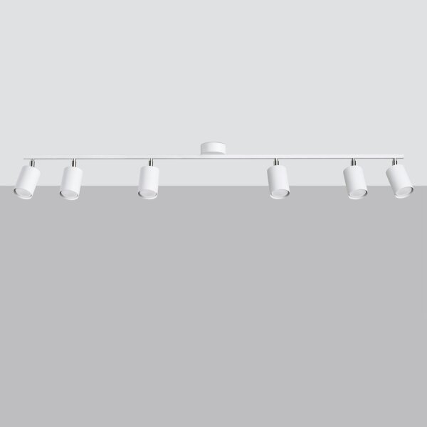 Deckenspot Stahl Weiß GU10 6-flammig 135 cm verstellbar