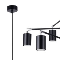 Hängelampe Stahl Schwarz flexibel GU10 L:77 cm 6-flmg