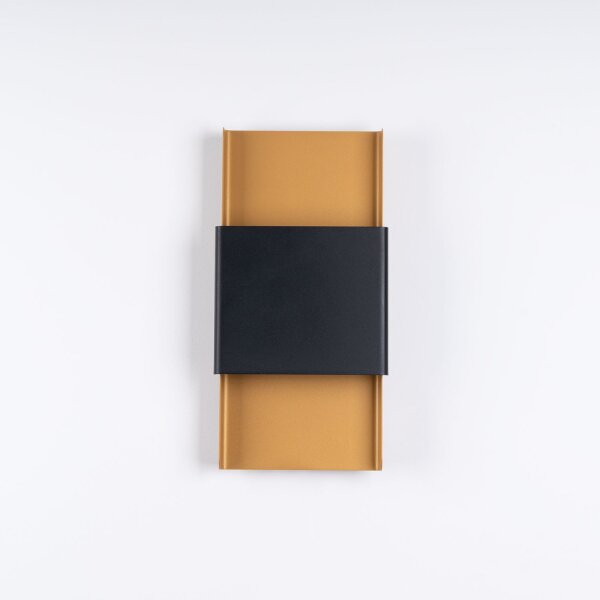 Wandleuchte Up Down Stahl Gold Schwarz G9 H:40 cm
