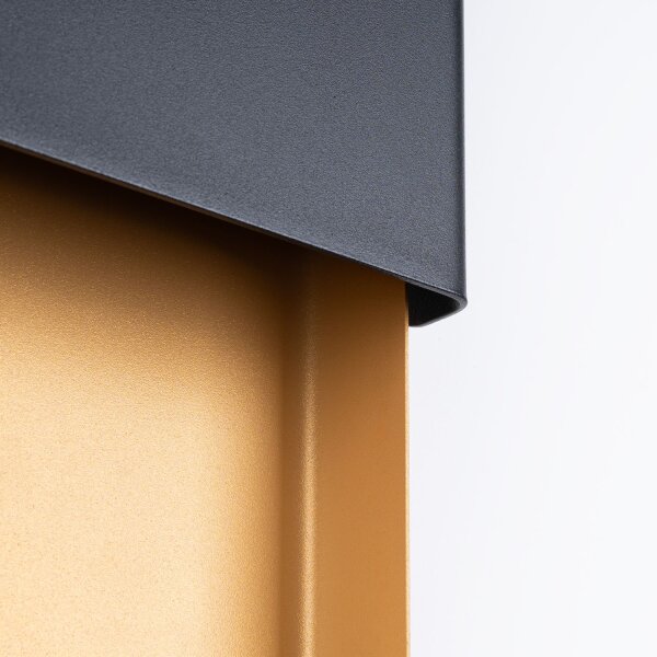 Wandleuchte Up Down Stahl Gold Schwarz G9 H:40 cm