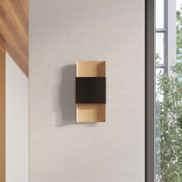 Wandleuchte Up Down Stahl Gold Schwarz G9 H:40 cm
