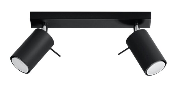 Deckenstrahler Stahl Schwarz GU10 flexibel 30 cm 2-flmg