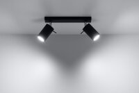 Deckenstrahler Stahl Schwarz GU10 flexibel 30 cm 2-flmg
