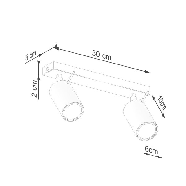 Deckenstrahler Ocker Stahl GU10 flexibel 30 cm 2-flmg