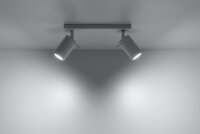 Deckenspot Weiß Stahl GU10 flexibel 30 cm 2-flammig