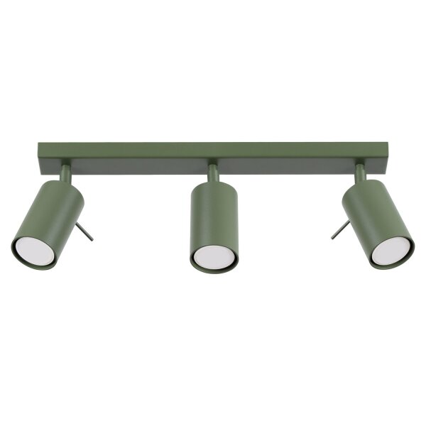 Deckenspot Olivgrün GU10 L:45 cm 3-flmg verstellbar