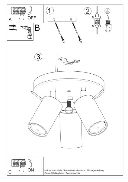Deckenstrahler Stahl Weiß GU10 L:19 cm schwenkbar