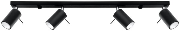 Deckenstrahler Schwarz 4-flammig GU10 80 cm flexibel
