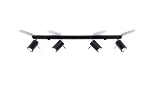 Deckenstrahler Schwarz 4-flammig GU10 80 cm flexibel