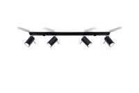 Deckenstrahler Schwarz 4-flammig GU10 80 cm flexibel