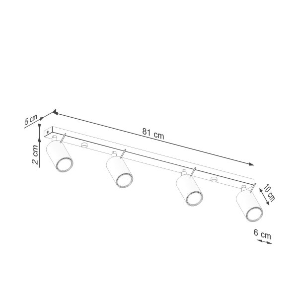 Deckenstrahler Ocker 4-flammig GU10 81 cm flexibel