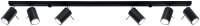 Deckenspot verstellbar Schwarz GU10 L:118 cm 6-flammig