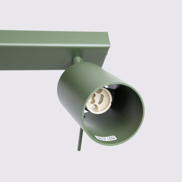 Deckenspot verstellbar Olivgrün GU10 L:118 cm 6-flammig