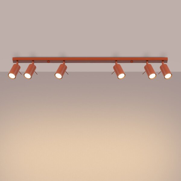 Deckenspot verstellbar Ocker GU10 L:118 cm 6-flammig