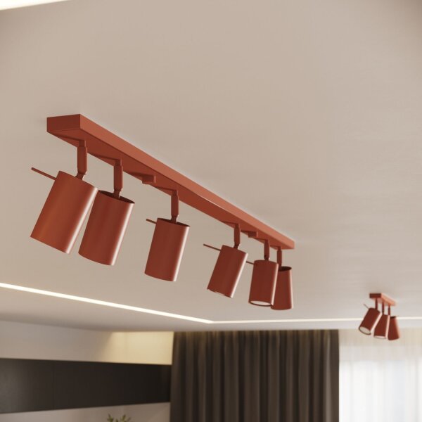 Deckenspot verstellbar Ocker GU10 L:118 cm 6-flammig