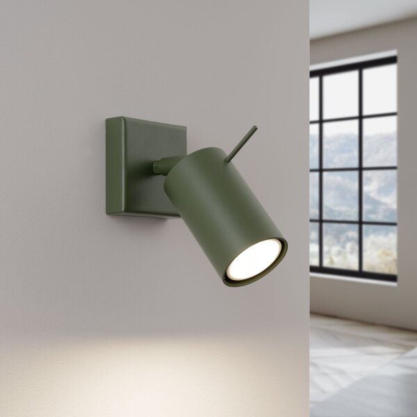 Wandstrahler flexibel Olivgrün GU10 H:8 cm beweglich