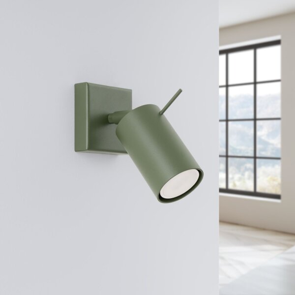 Wandstrahler flexibel Olivgrün GU10 H:8 cm beweglich