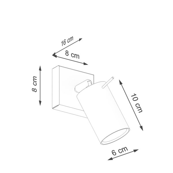 Wandstrahler flexibel Olivgrün GU10 H:8 cm beweglich