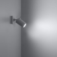 Wandstrahler flexibel Weiß GU10 H:8 cm beweglich