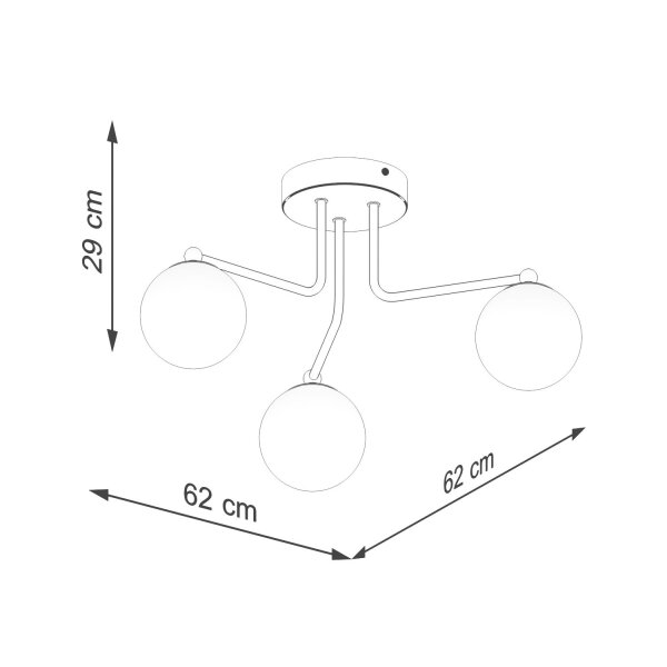 Deckenleuchte Glas Stahl Weiß G9 B:62 cm blendarm