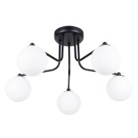 Deckenleuchte Glas Stahl Schwarz G9 B:64 cm 5-flammig