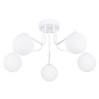Deckenleuchte Glas Stahl Weiß G9 B:64 cm 5-flammig
